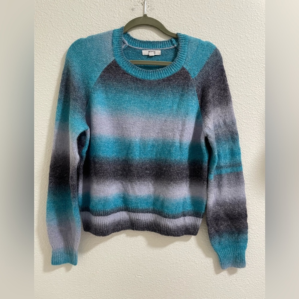 BB Dakota blue and Gray wool blend Striped Sweater